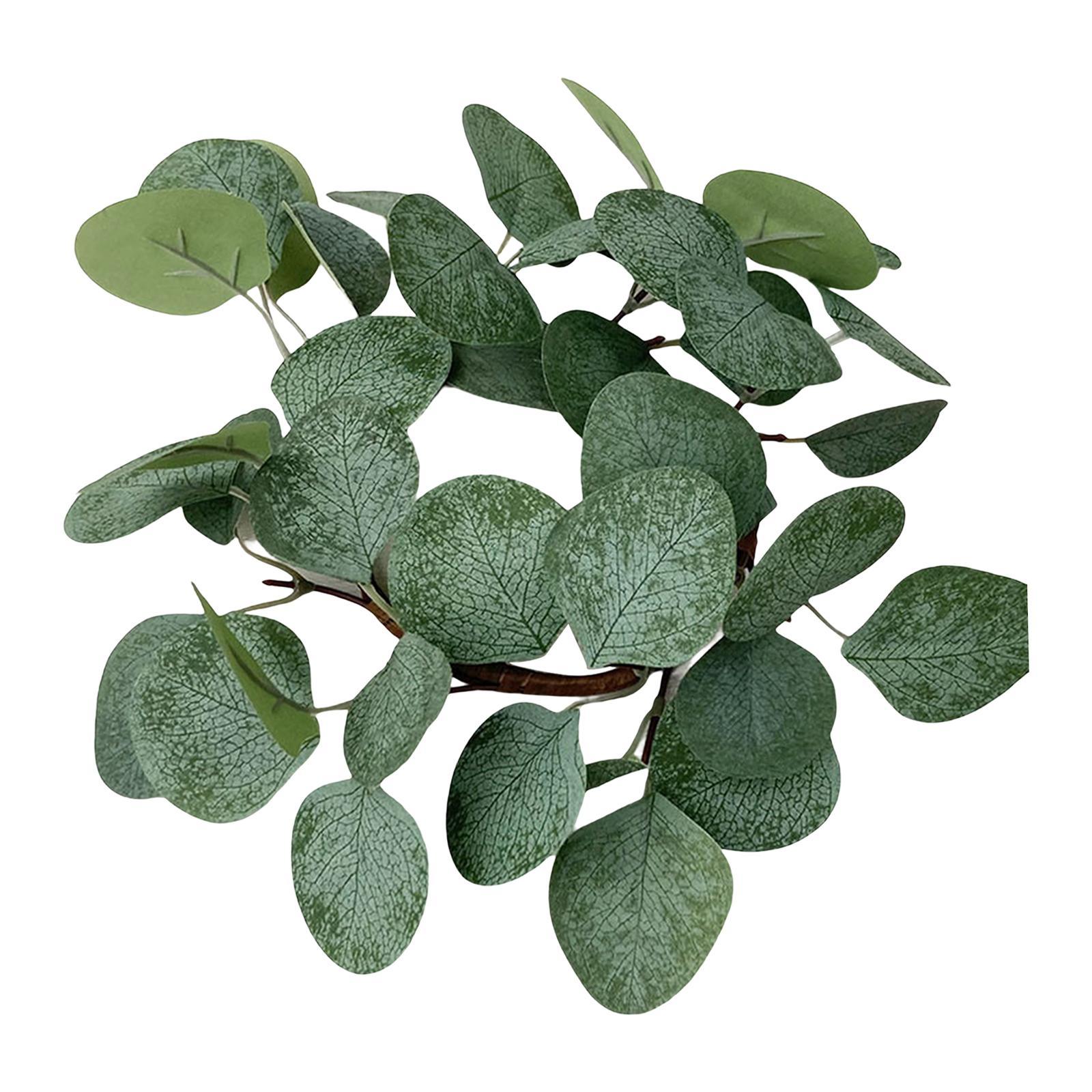 Candle Garland , Candle Wreath, Green Leaves Wreath Mini Wreaths Greenery Candle Wreath, for Home Party Living Room Decoration