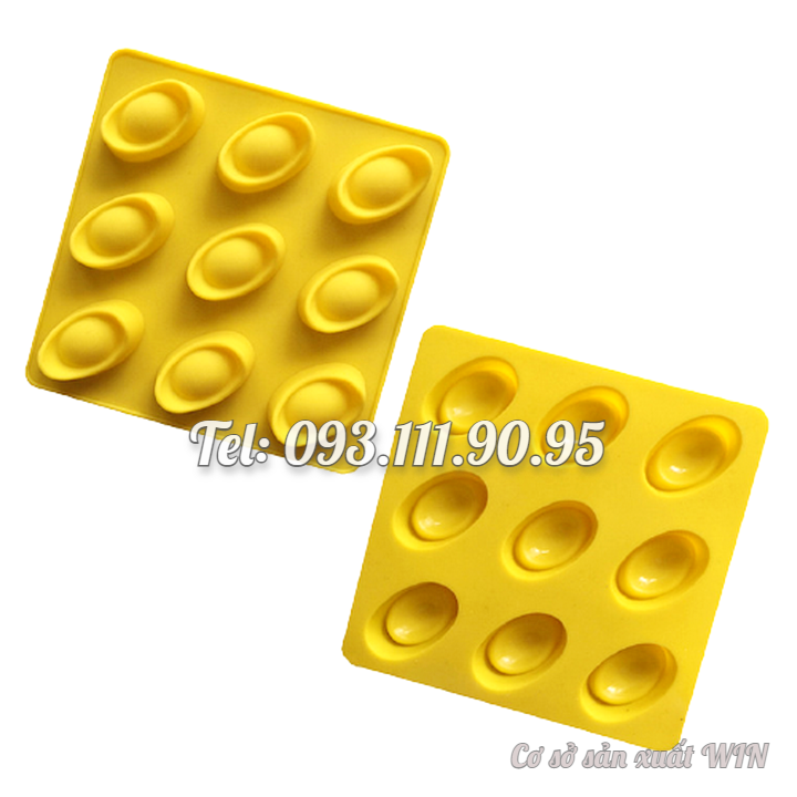 Khuôn silicon làm bánh, rau câu, socola 9 thỏi vàng – Mã số Q 1003