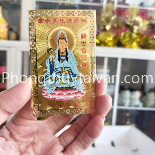 Kim bài Quan Âm Bồ Tát Mạ_Vàng