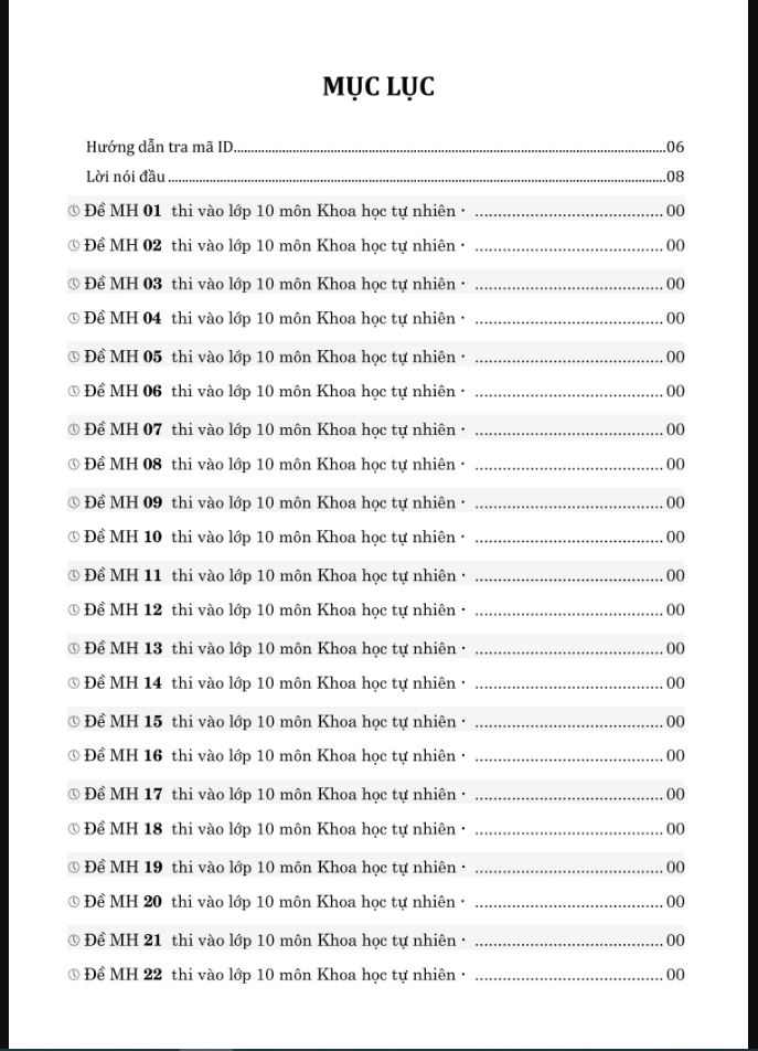 45 Đề Minh Họa KHTN Thi Vào Lớp 10 - MoonBook