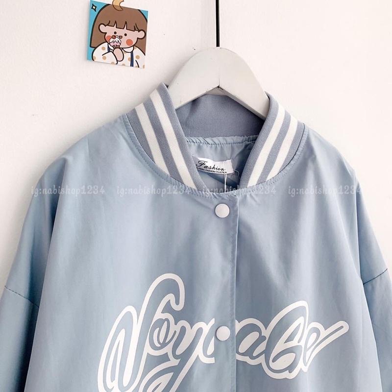 Áo khoác bomber bóng chày dù 2 lớp lót das unisex ulzzang nam nữ Voyabe AD894