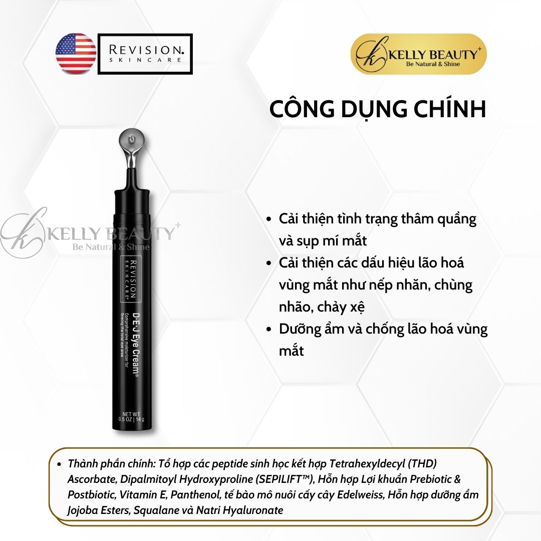 Kem Dưỡng Ẩm Xóa Nhăn và Làm Săn Chắc Vùng Mắt Revision D·E·J Eye Cream | Kelly Beauty