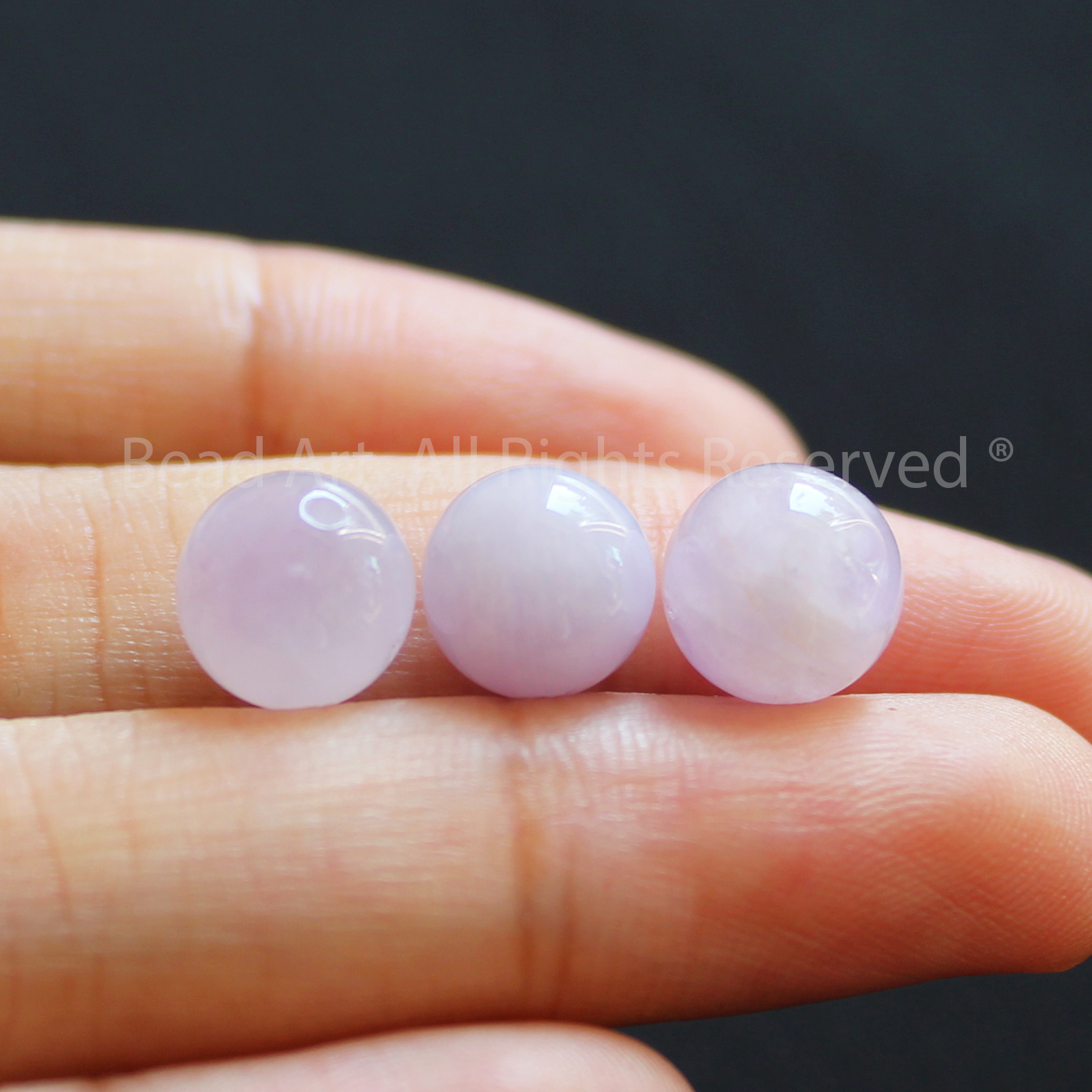 [1 Hạt] 9MM Đá Thạch Anh Tím Sữa Lavender, Milky Lavender Amethyst Tự Nhiên Loại A, Phối Vòng Tay Phong Thuỷ, Chuỗi Hạt, Trang Sức, Hợp Mệnh Thổ, Hỏa - Bead Art