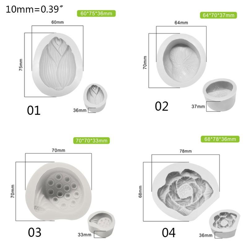 Set 4 Khuôn Silicon Hoa Sen Làm Rau Câu Chè Trôi Nước