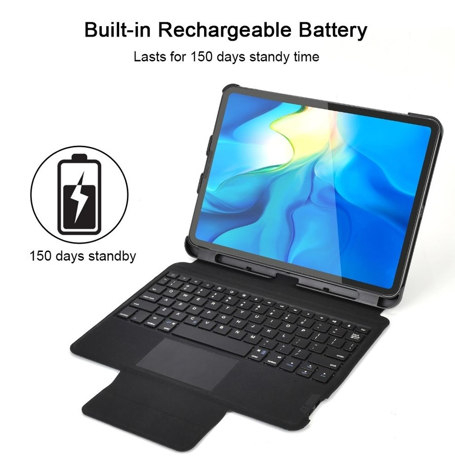 Case bao da bàn phím không dây Bluetooth trang bị touchPad cho iPad Pro 11 2021 Chip M1 / 2020 / Air 4 hiệu CHOETECH BH-012 - hàng nhập khẩu