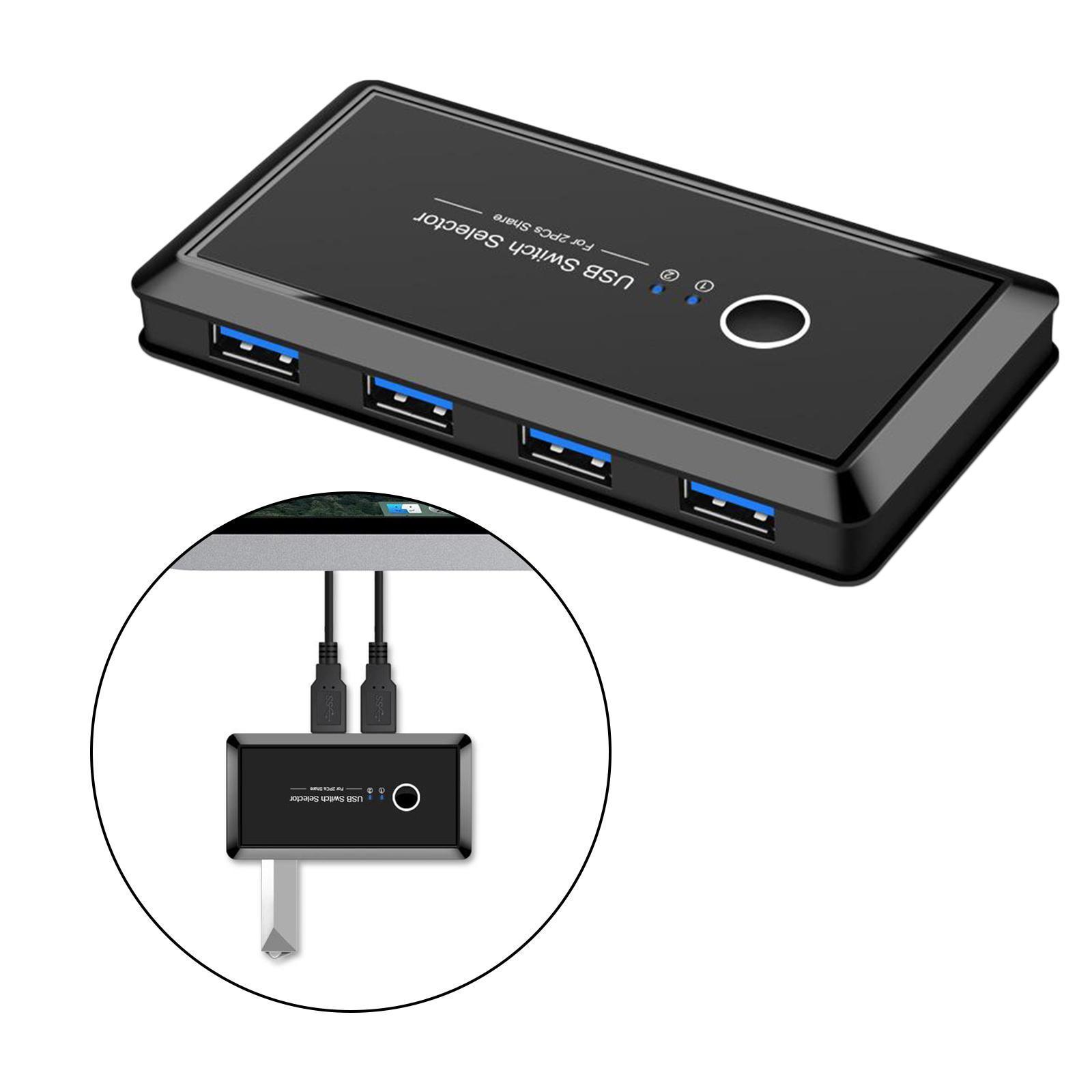 USB 3.0 Switch Selector 4 Port Sharing Switcher Box For PC Hard Drives