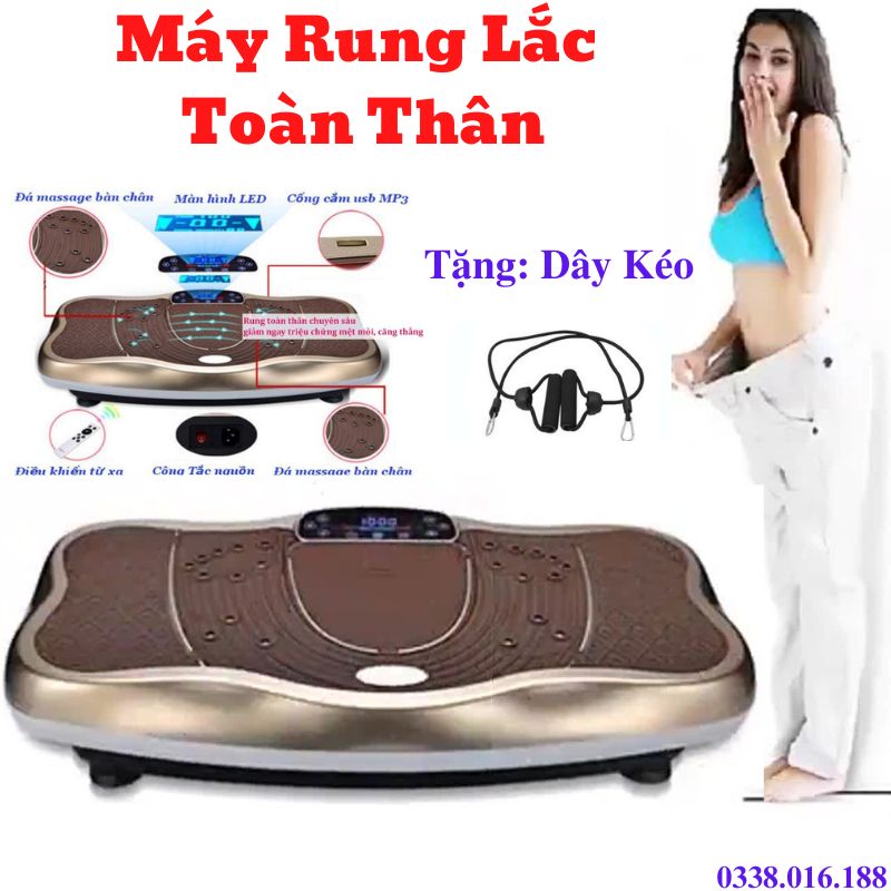 Máy rung lắc toàn thân massage Relax kết nối Bluetooth nghe nhạc trên điện thoại, Bảo Hành 2 năm, Tặng kèm dây kéo