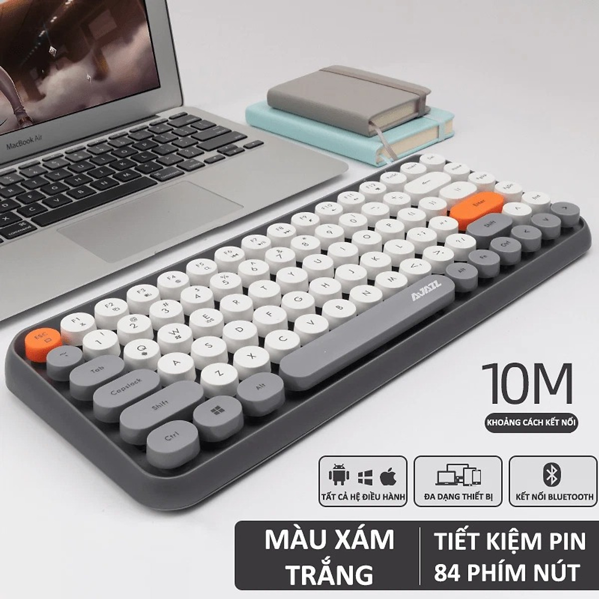 Bàn phím bluetooth Ajazz 308i thiết kế 84 phím tròn mini