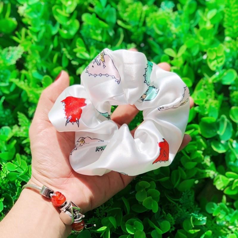 Buộc tóc SCRUNCHIES hoạt hình hoạ tiết khủng long