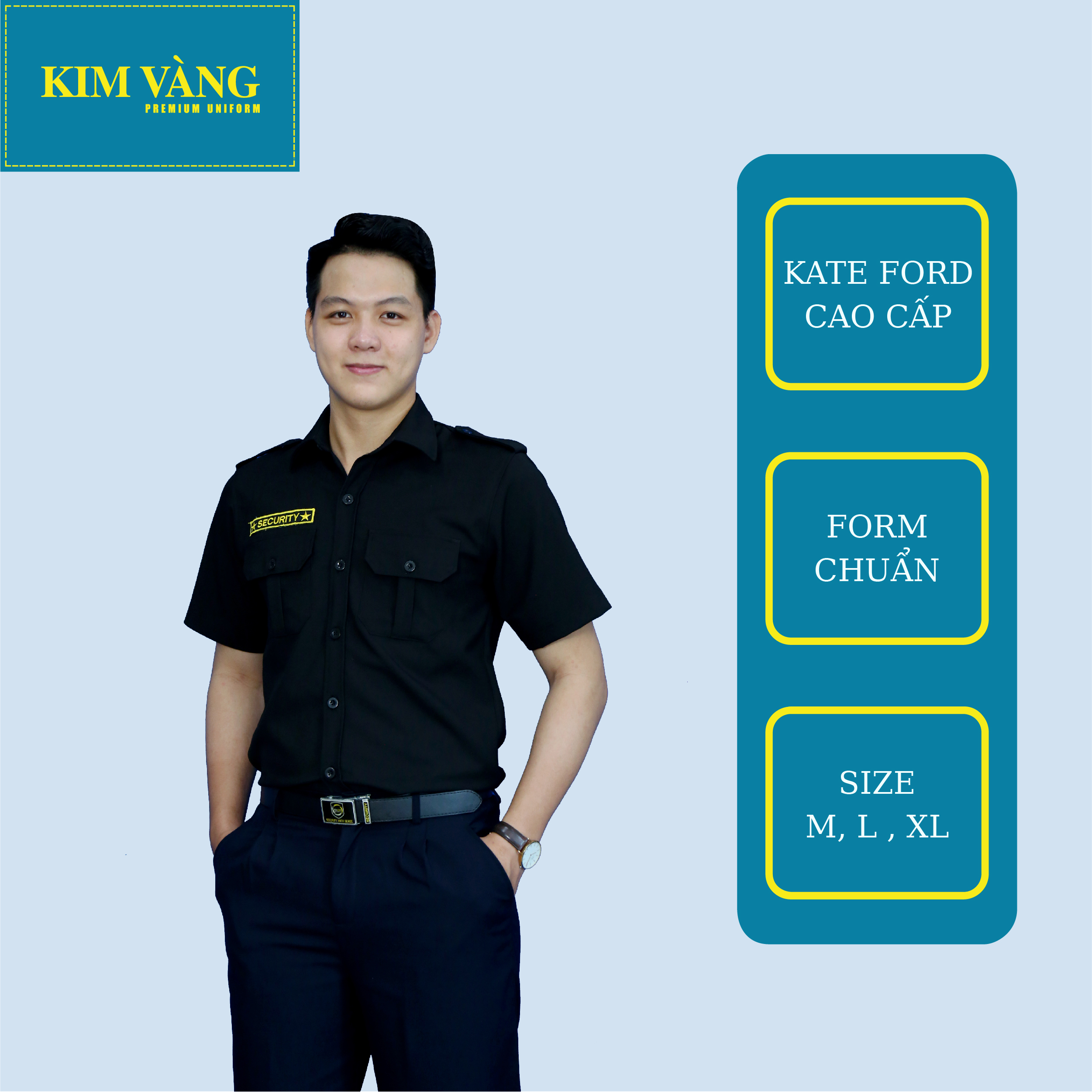 Quần bảo vệ nam đồng phục an ninh hai màu đen, xanh đen