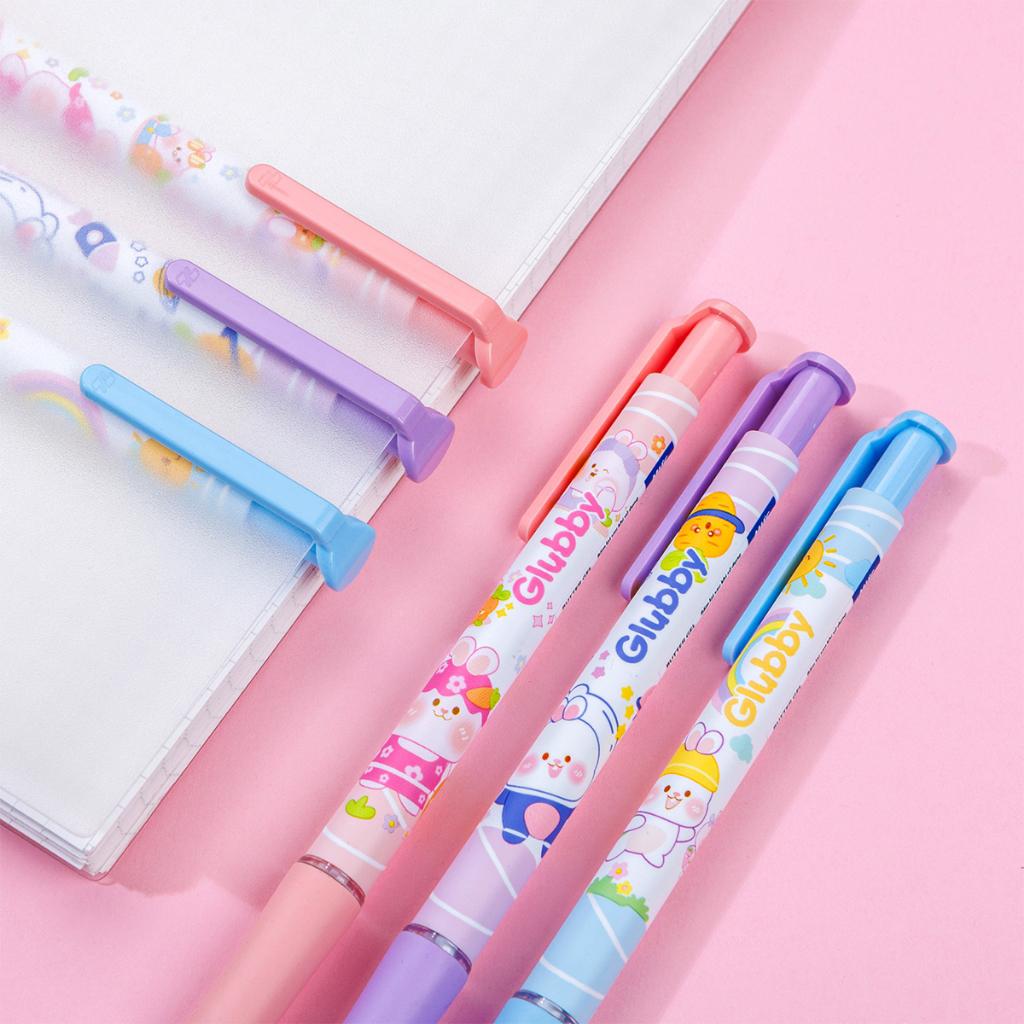 Bút Gel Glubby Butter 0.5 mm - Thiên Long GELB-046 - Mực Xanh - Thân Tím