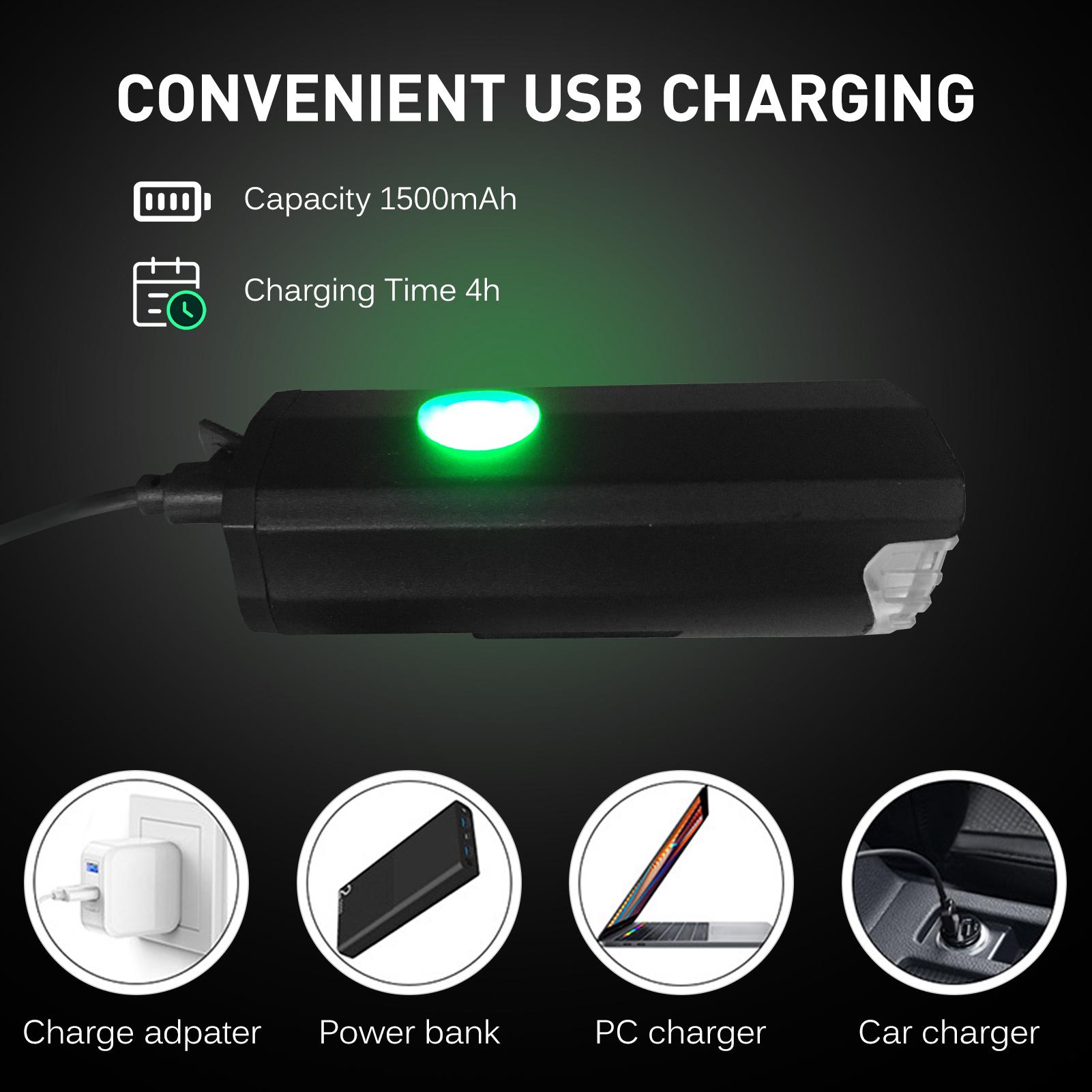 Đèn xe đạp có thể sạc lại USB đi đêm siêu sáng với đèn LED phía sau