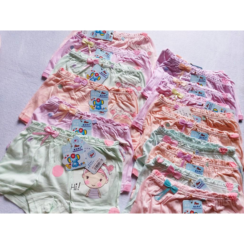 Quần chip đùi bé gái, hình bé gái cột nơ, dễ thương. Hàng cotton cao cấp, bảo vệ vùng kín cho bé gái