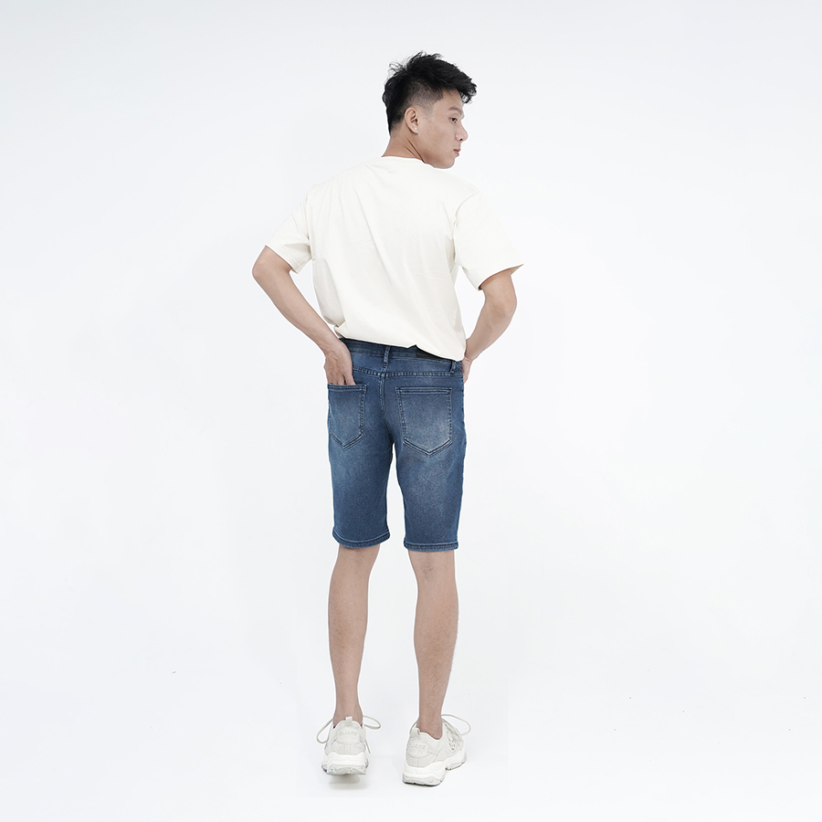 Quần Short Jeans Nam Rách Cao Cấp HUNTER X-RAYS Form Slimfit Thun Màu Xanh  S70