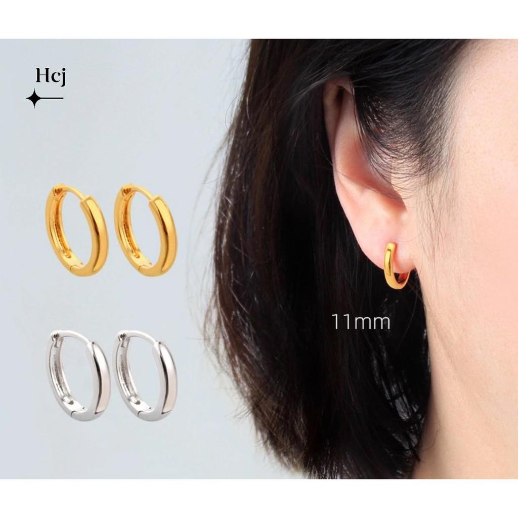Bông tai bạc khuyên tròn cao cấp MS11a