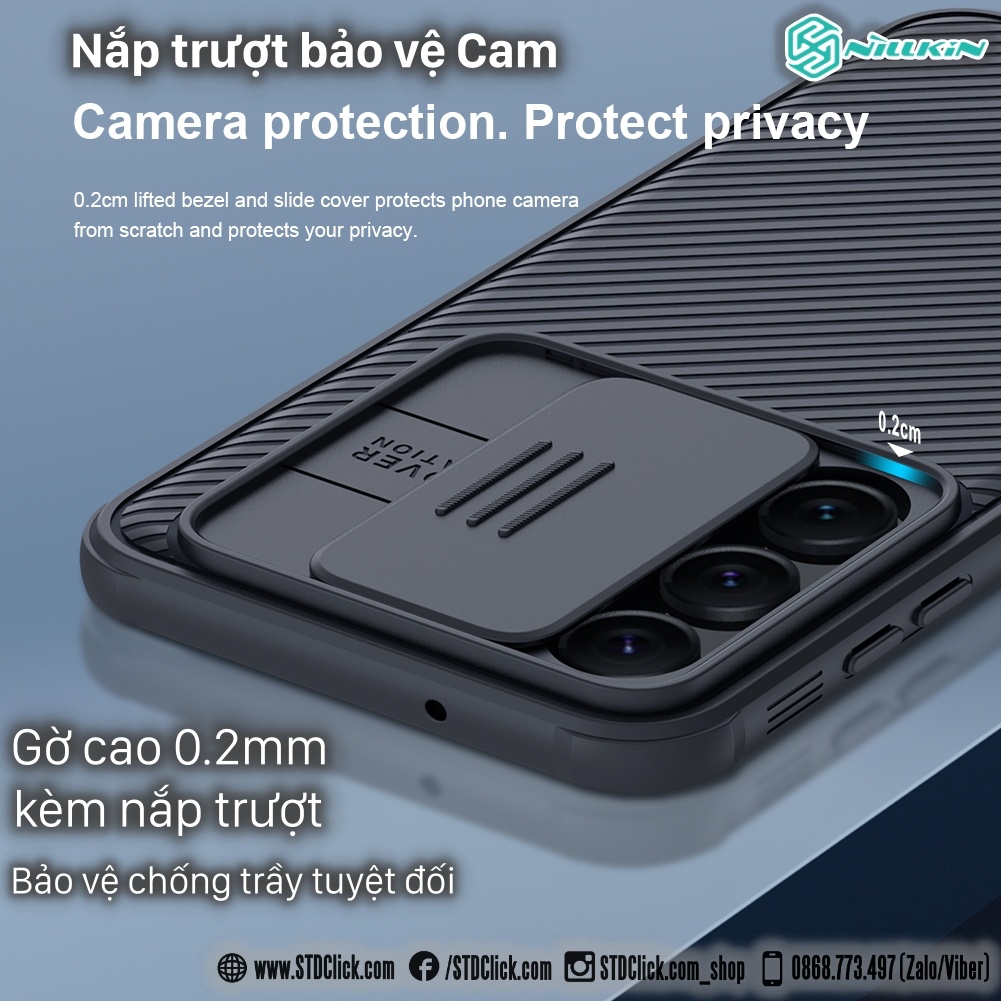 ỐP LƯNG DÀNH CHO ĐIỆN THOẠI SAMSUNG GALAXY S23 PLUS 5G NILLKIN CAMSHIELD PRO BẢO VỆ CAMERA