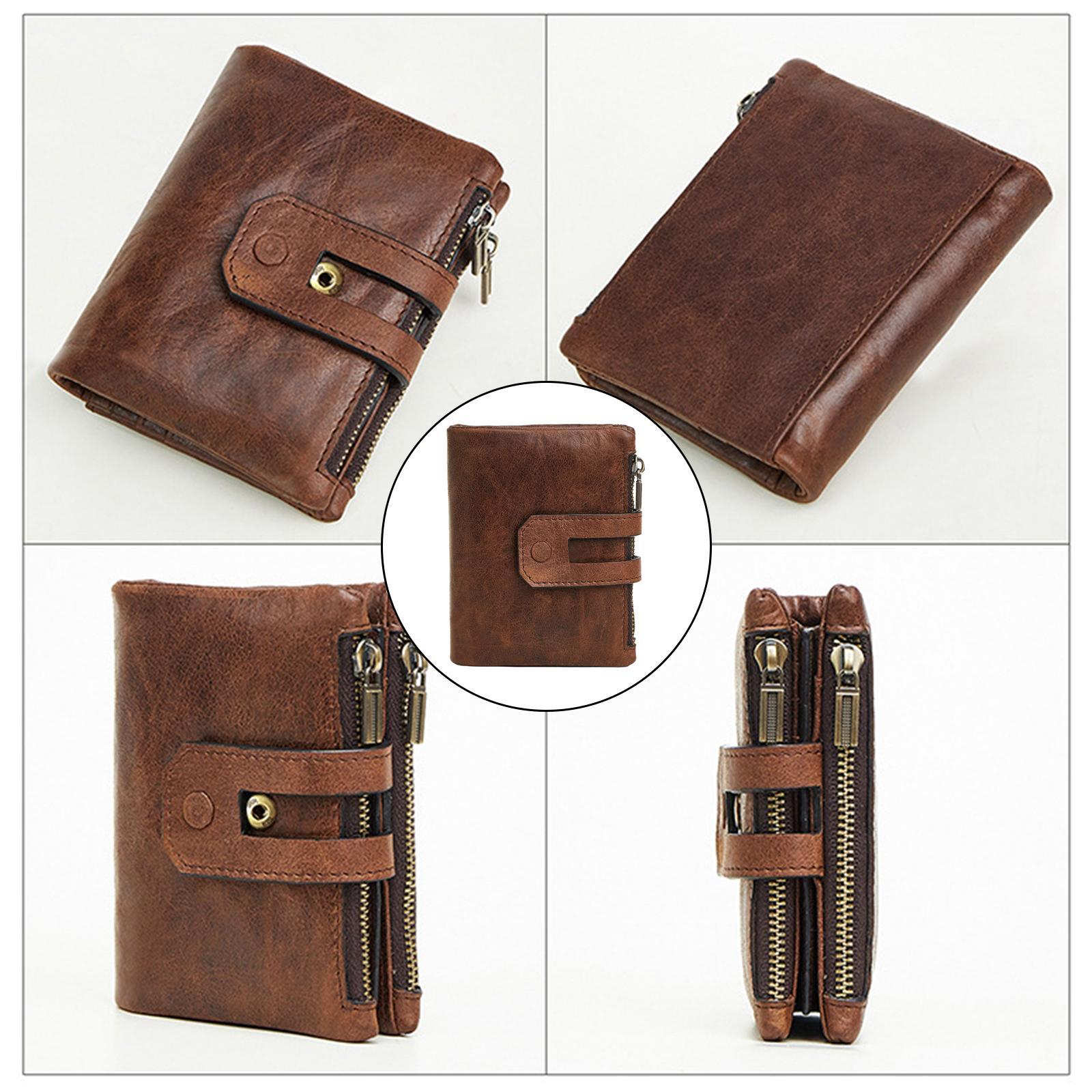 Soft RFID Blocking Women Men Wallet ,with Snap Zip ,Multi Card Case ,Cowhide Bifold Credit Card Holder ,Coin Pocket