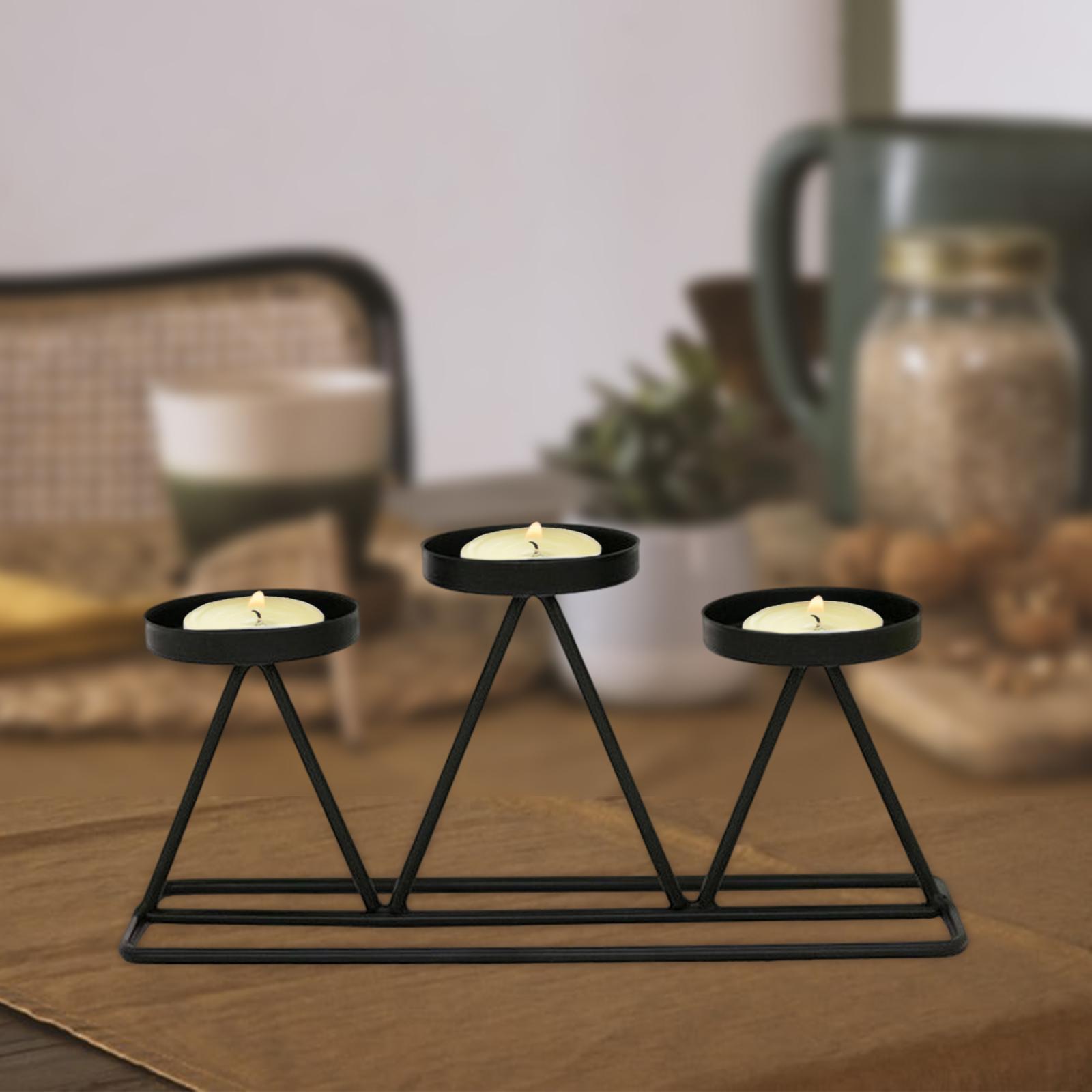 Candle Holder Tealight Iron Candlestick for Holiday Table Centerpieces Decoration
