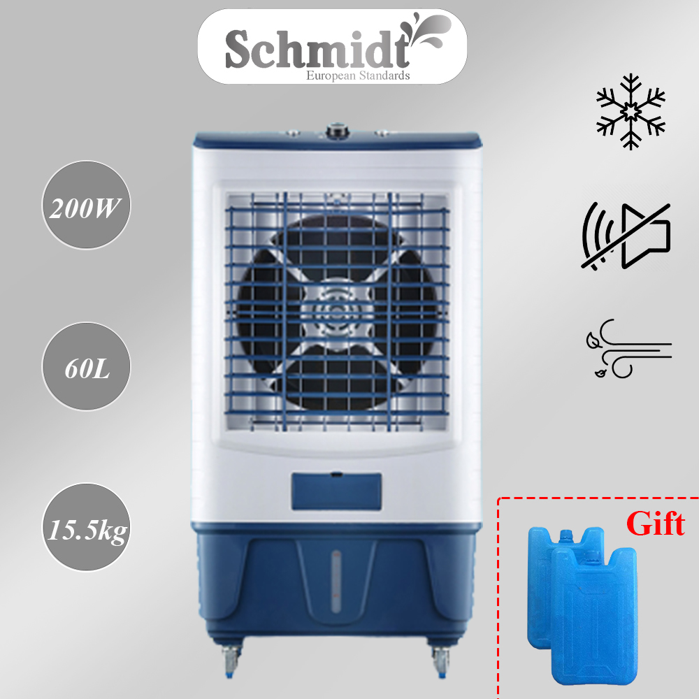 Quạt ĐIều Hòa Hơi Nước Schmidt VT6800-60 Công Suất 200W Dung Tích 60L Máy Làm Mát Hơi Nước Thiết Kế Kiểu Dáng Hiện Đại, Dễ Dàng Khi Di Chuyển – Hàng Chính Hãng