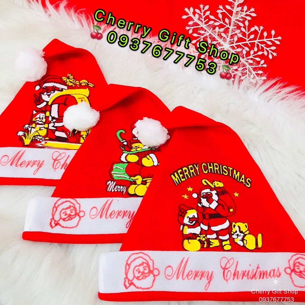 Nón Noel Giáng Sinh Cho Trẻ Nón Noel Vải Nhung - Ảnh Shop Chụp