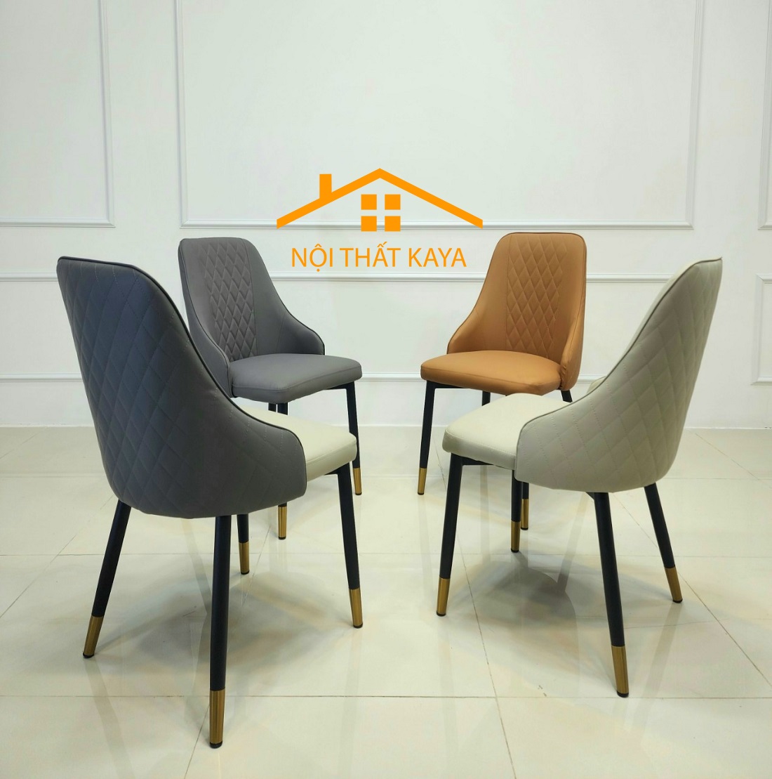 Bộ Bàn Mặt Đá Ceramic Chân Neva – 4 Ghế Nhập Khẩu KY-GH28