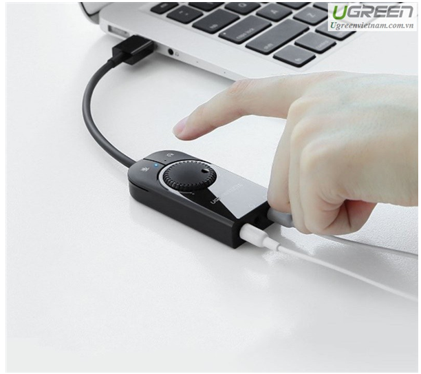 Cáp USB Sound 3.5mm Loa &amp; Mic Có Volume control UGREEN 40964 - Hàng chính hãng