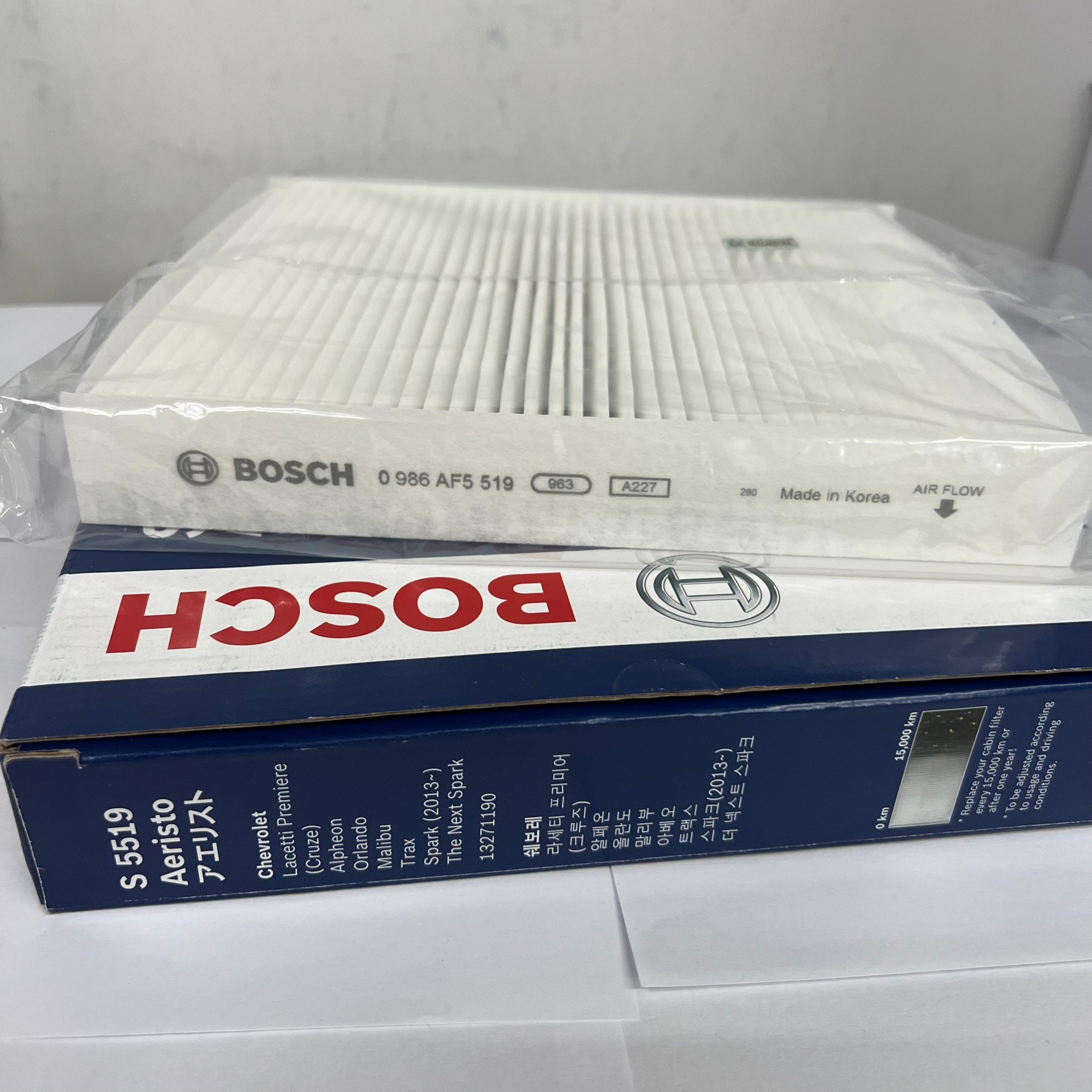 Lọc Gió Điều Hòa Tiêu Chuẩn BOSCH Aeristo S5519 Dành Cho Xe Chervolet Aveo , Colorado , Cruze