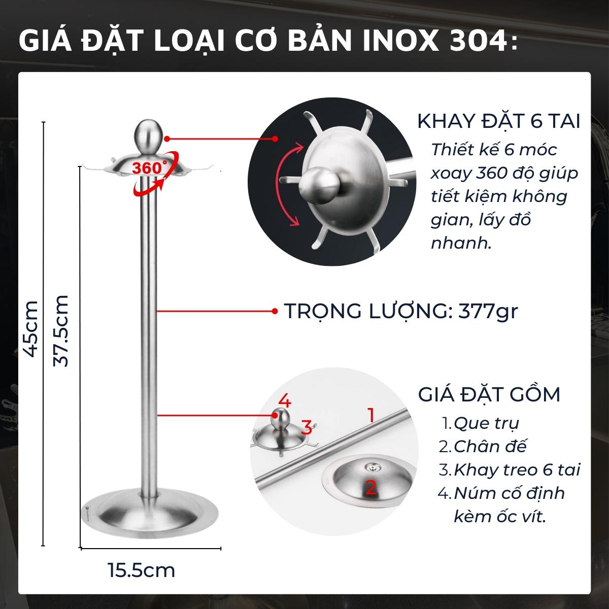 Giá đặt treo muỗng, dụng cụ nhà bếp Inox 304 DandiHome