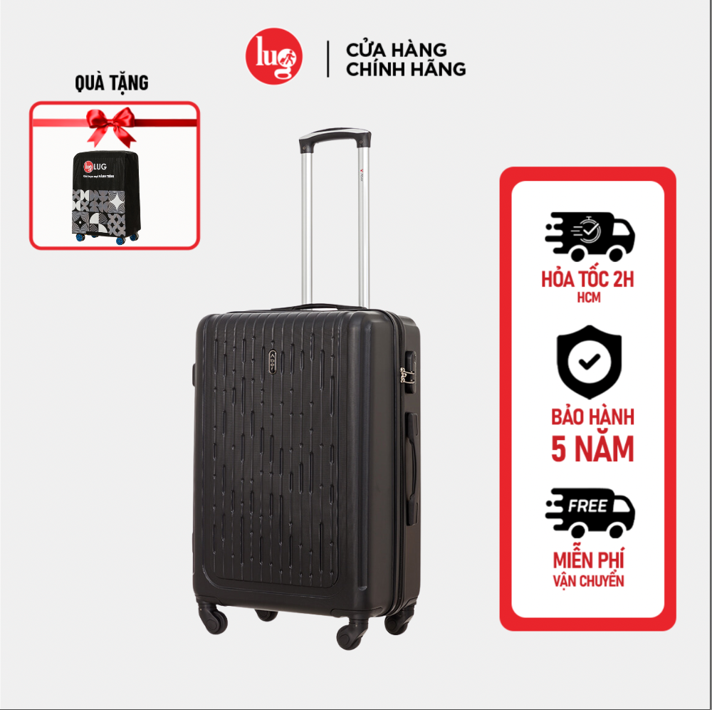 Vali Nhựa Lug Aber S20S24S28 Mhl010 Nhựa Abs Hạn Chế Trầy Xước, Khóa Số Bảo Mật An Toàn - 24 - Black