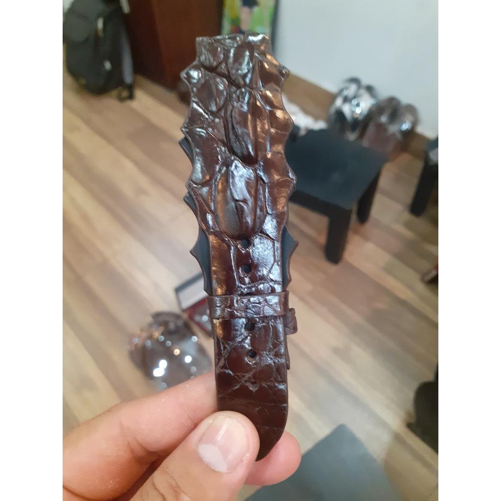 Dây đồng hồ da cá sấu hàng thật.