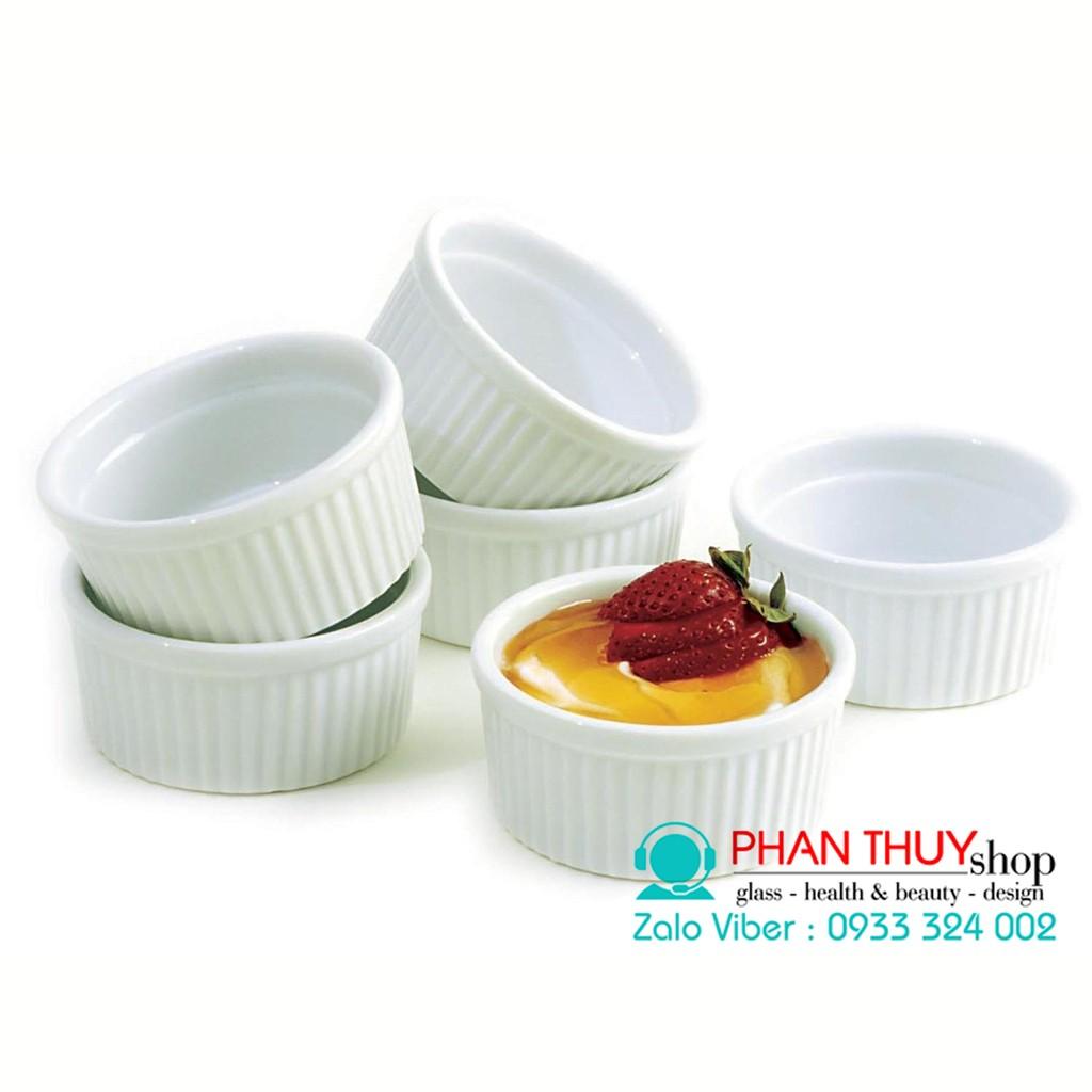 Khuôn sứ Ramekin Tròn Sọc Làm Bánh | Tùy Chọn Đường Kính , Hàng Sản Xuất Việt Nam Cao Cấp