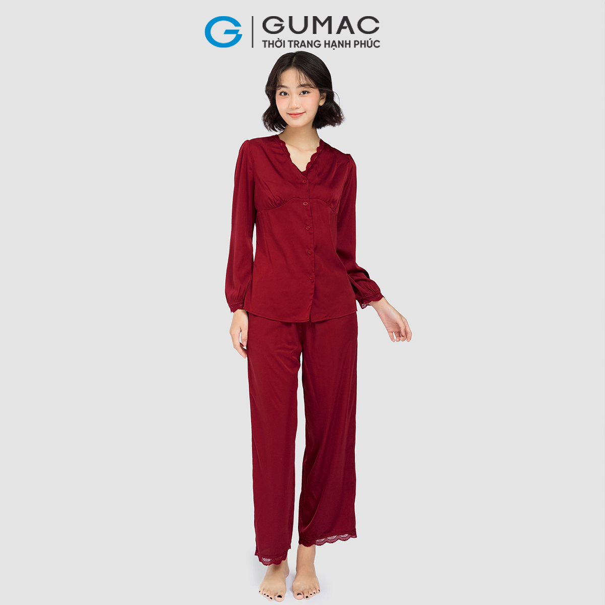 Set dài phối đăng ten thời trang GUMAC SC10058
