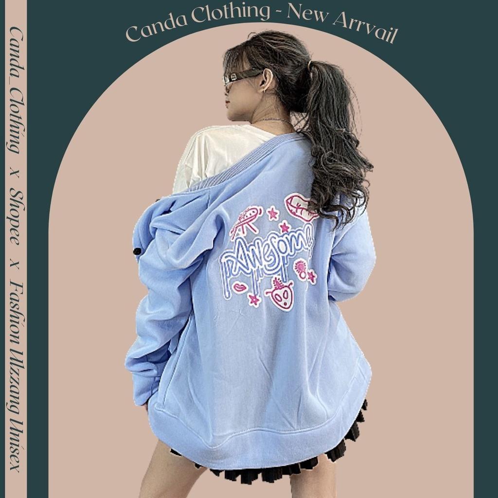 Áo khoác bomber nỉ bông dày dặn hàng quảng châu form tộng unisex dạng cardigan nữ nam in UFO AWESOME - AK3426