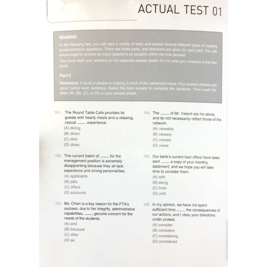 Essential Test For TOEIC RC 1000 Vol 2 (Không CD)