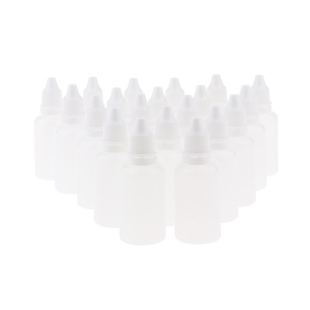 20pcs Reusable Empty Needle Tip Dropper Bottle Eye Liquid Vials Plastic 30ml