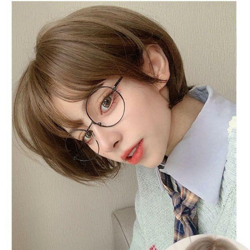 Wig teen/lolita/cosplay TT002 tomboy màu nâu lưới hoa