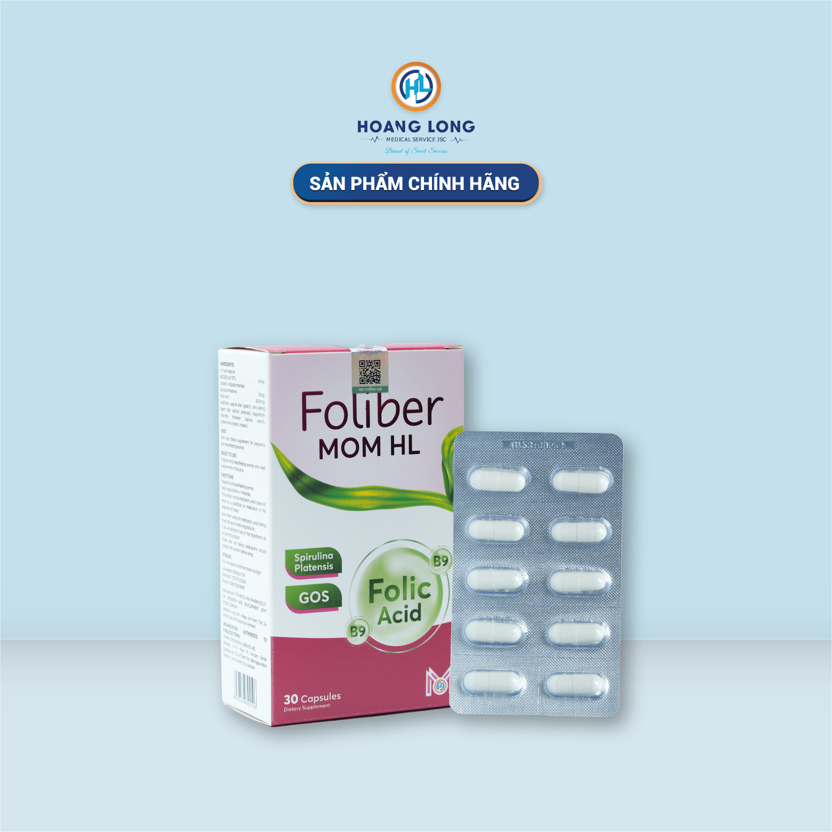 Viên uống bổ sung Acid Folic, NeogosL57, Chất sơ cho phụ nữ đang mang thai và cho con bú Foliber Mom HL