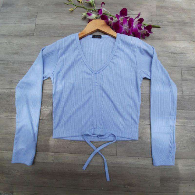 ÁO TAY DÀI RÚT NGỰC CROPTOP - A2RTD