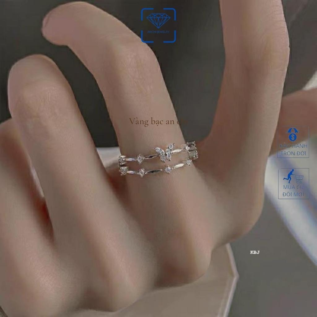 Nhẫn bạc nữ butterfly cute dễ thương, trang sức Anchi jewelry