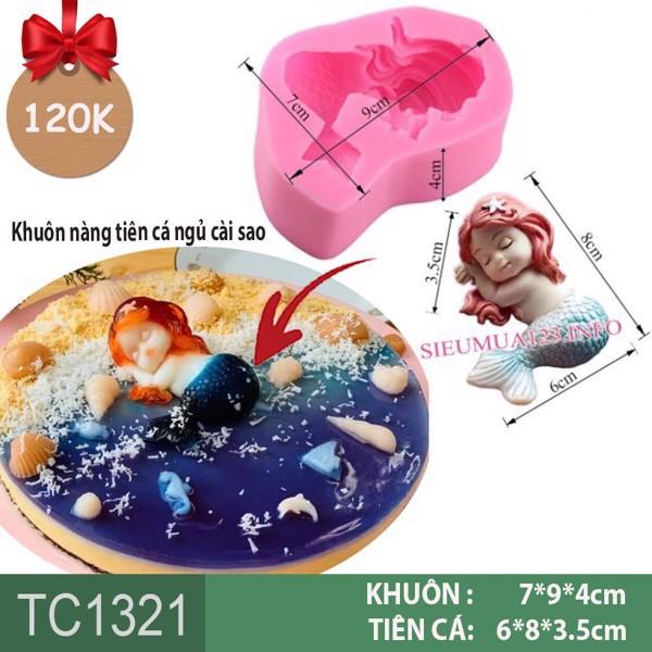 Khuôn silicon hình nàng tiên cá đang ngủ