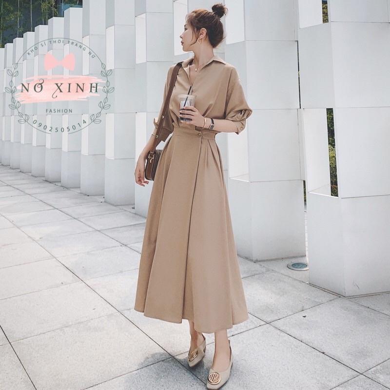 Đầm Sơ Mi Dáng Dài Hàn Quốc Cao Cấp Loại 1 Có Size M-L-XL-XXL