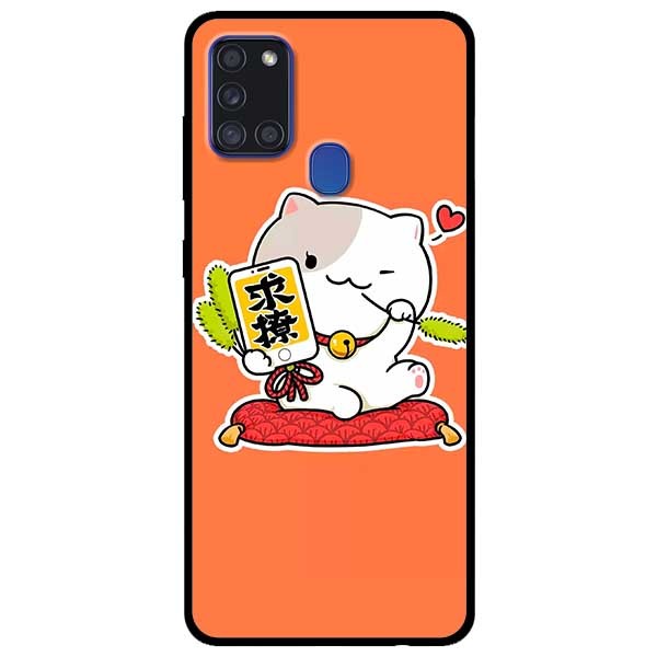 Ốp lưng dành cho Samsung Galaxy A21s mẫu Mèo Vui Vẻ