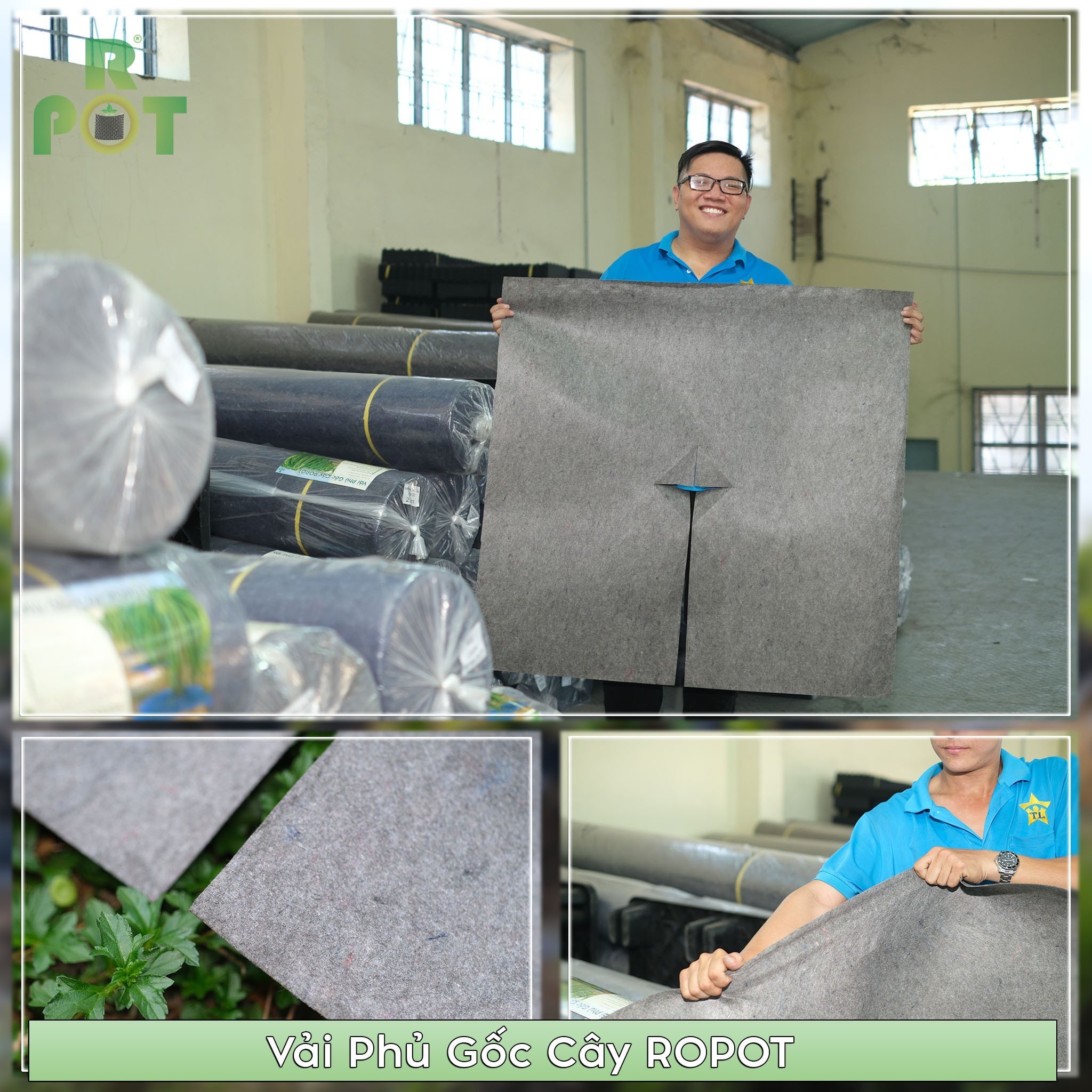 Tấm Vải Phủ Gốc Cây 1.5m x1.5m - Combo 5 tấm