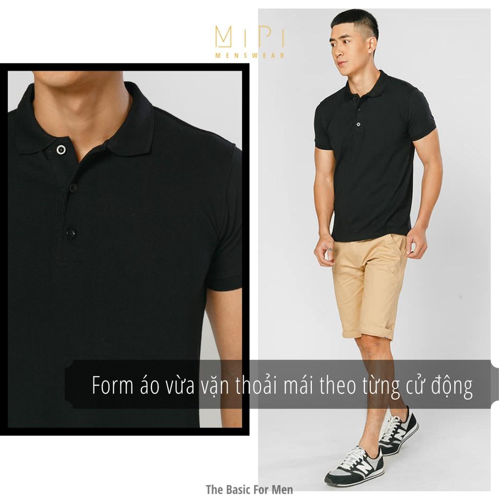 Áo thun cổ bẻ nam tay ngắn, POLO Trắng đen chất cotton thoáng mát, thấm hút tốt, cao cấp cực sang trọng