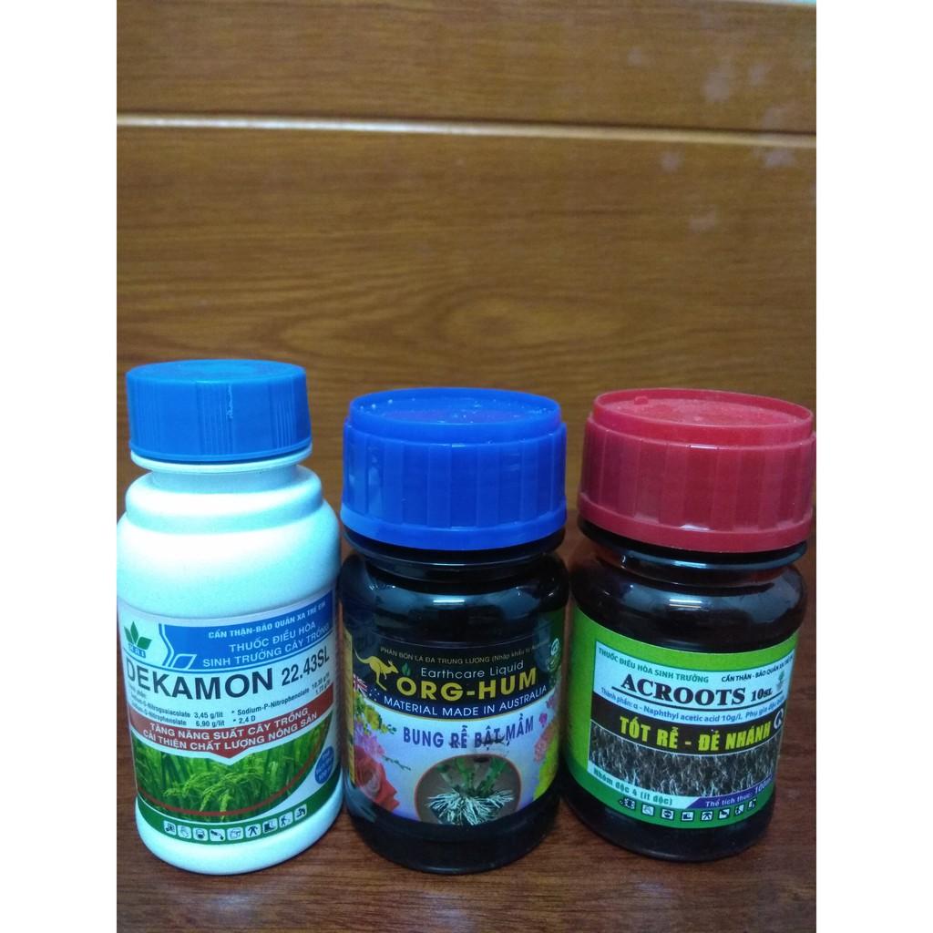 Combo kích rễ, dưỡng cây sau khi hoa tàn - Org hum-acroots-dekamon- chai 100ml