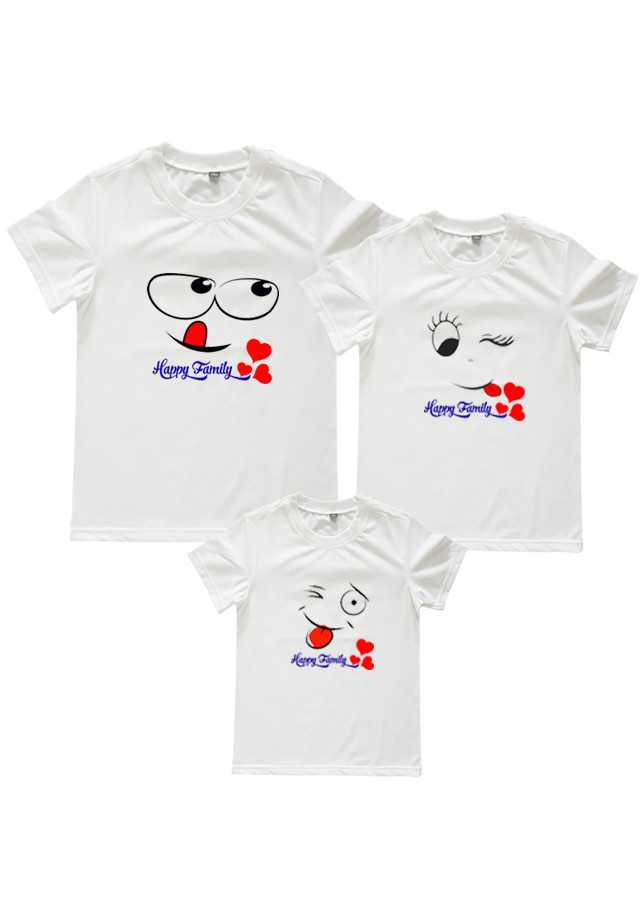 Áo Thun Gia Đình Happy Family Màu Trắng