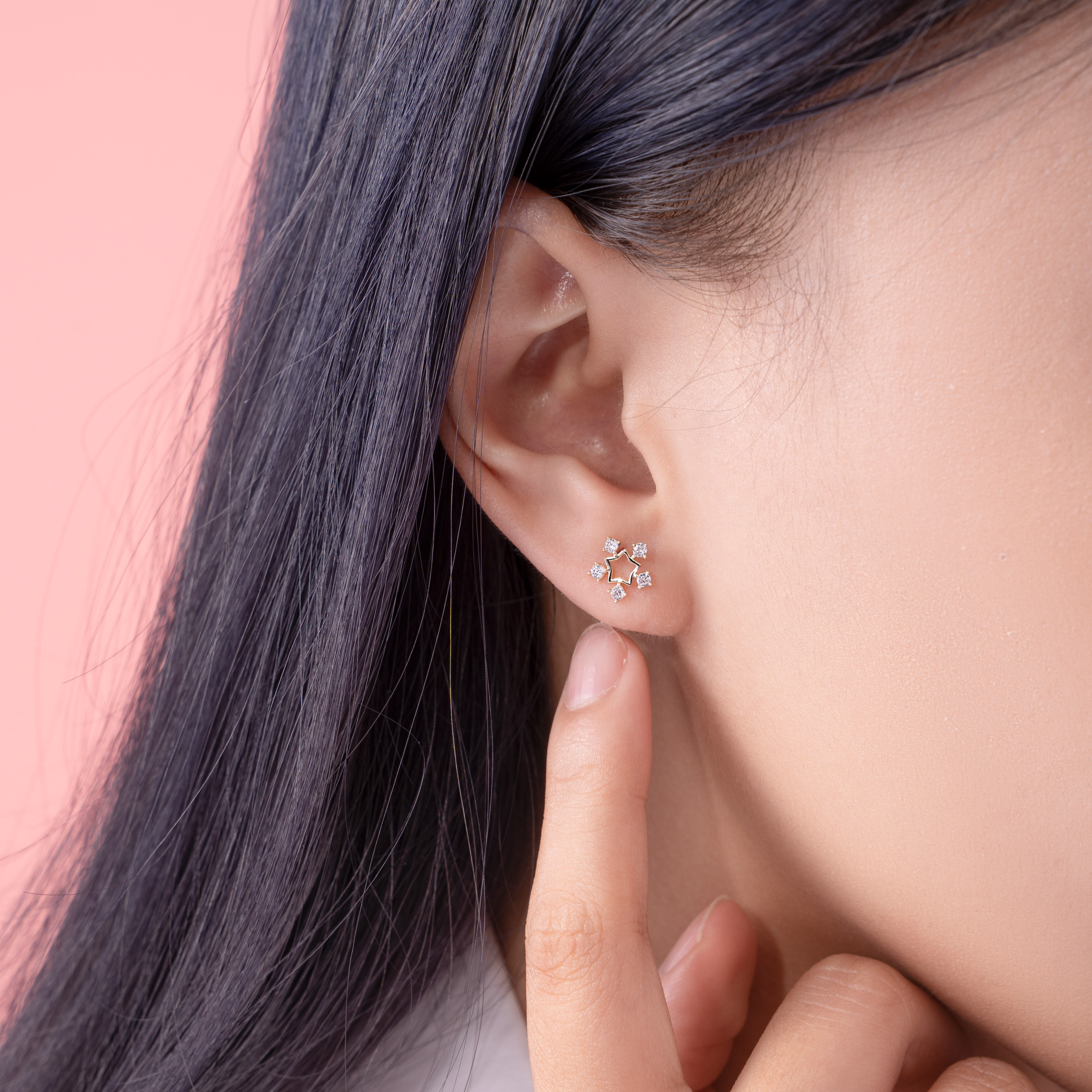 Bông Tai Nữ Vàng 14K BTAM86 Huy Thanh Jewelry
