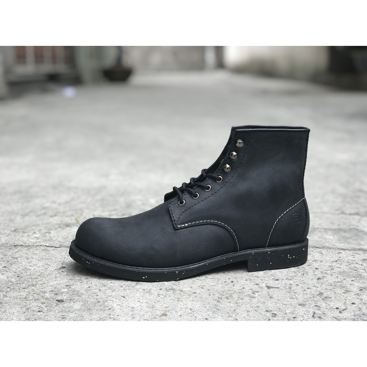 Giày nam cao cổ da bò sap beckman boots black