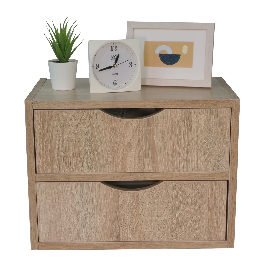 SB Furniture, Looms, Jayden-F Storage Box with Drawers, Solid Oak Color, W40XD24XH30 cm.