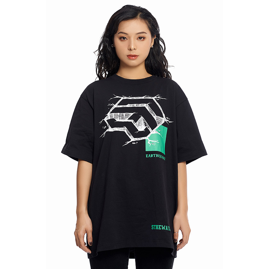 Áo Thun 5THEWAY Form Mới Tay Ngắn Đen aka 5THEWAY /earthquake/ NEW TEE in BLACK
